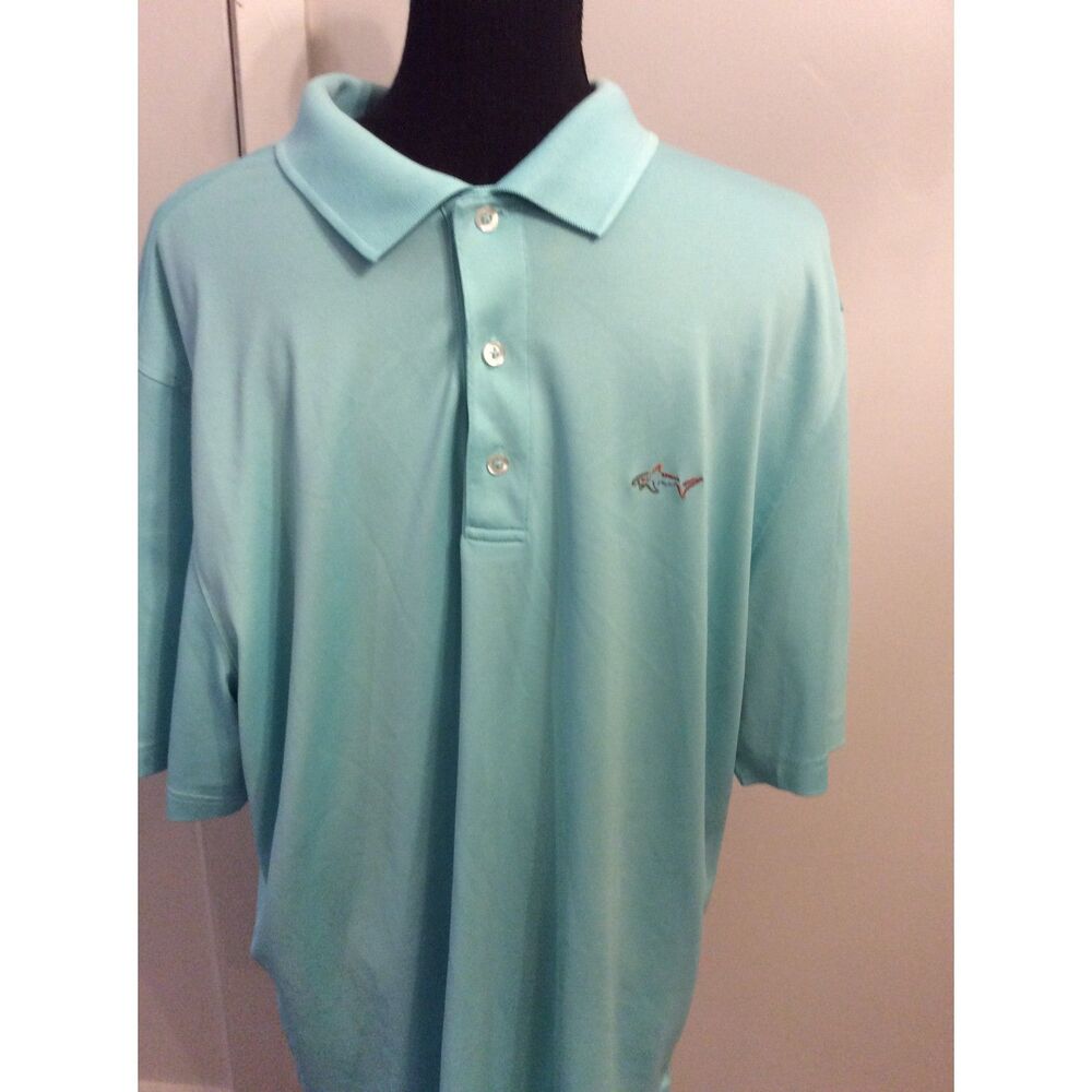 Greg Norman Tasso Elba Play Dry Golf Polo Blue Large L EUC